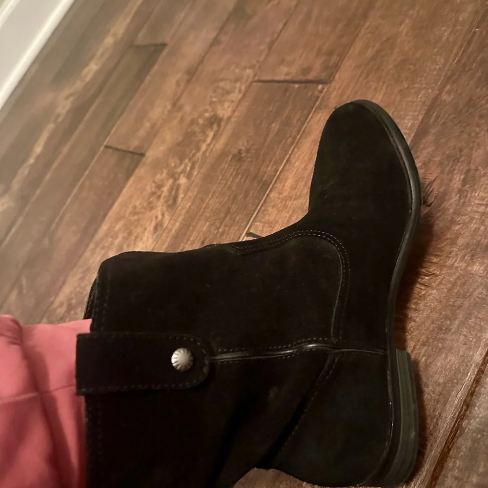 Frye Black Suede Booties women’s size 9